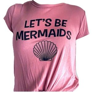 Let’s Be Mermaids Mauve T-Shirt‎ Size Large Top
